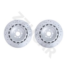 New Set of 2 Front Drilled 370mm Disc Brake Rotors for 2017-2020 Audi RS3