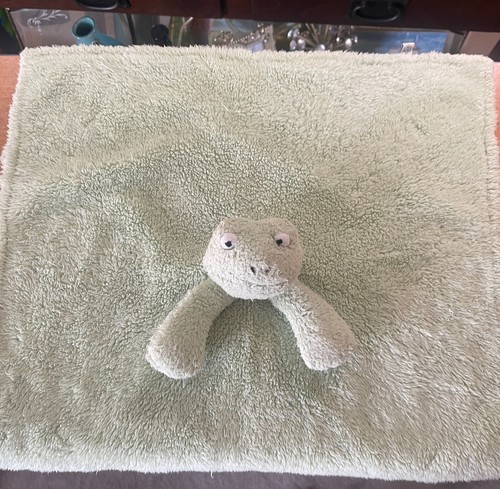 Pottery Barn Kids Green Frog Lovey Security Blanket PBK Sherpa - Picture 5 of 9