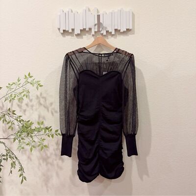 En Saison Copen Mixed Media Mini Dress in Black NWT Women Dress Size Small