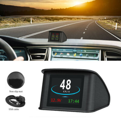 Smart Head Up Display Car HUD OBD Speedometer AI Chip Temp Alarm Oil Consumption