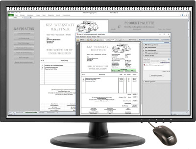 Rechnungssoftware Autowerkstatt Rechnungsprogramm faktura KFZ Reifenlager Excel