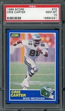 1989 Score Football #72 Cris Carter PSA 10