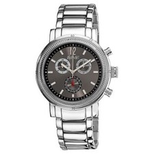 NEW August Steiner ASA809BK Mens Swiss Quartz Chronograph W Date Grey Watch 33FT