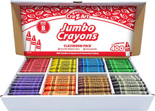 Jumbo Crayon Bulk Class Pack 400Ct 8 Assorted Colors, Back to School Supply List