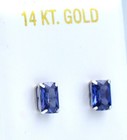 TANZANITE 2.38 Cts STUD EARRINGS 14K WHITE GOLD - Made in USA - New With Tag — photo 3