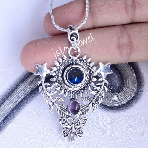 Bague Argent Sterling Améthyste 3 Rangs - Taille 6, Neuve Sans Emballage
