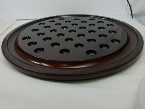 Vtg The Bombay Company Wood Solitaire Game 1994 36 LRG Heavy Marbles 13.5” Board - Picture 2 of 24