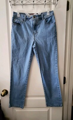 Gloria Vanderbilt Women's Blue Jeans Stretch Pants High-Rise Straight Leg 12P