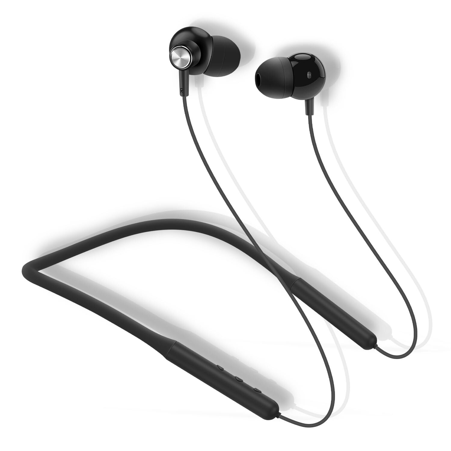 Auriculares Bluetooth con banda para el cuello AzukiLife Auriculares inalámbricos ligeros con Noi...