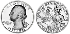 1976 S 25C US Silver Proof Washington Quarter