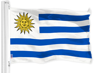 USA & Uruguay Flag Bumper Stickers - 2 Pack 3x2 Inch Vinyl Decals For Cars & Windows