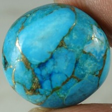 Natural Sky Blue Copper Turquoise Round Cabochon Gemstones 12.30Cts 15x 15x 06mm