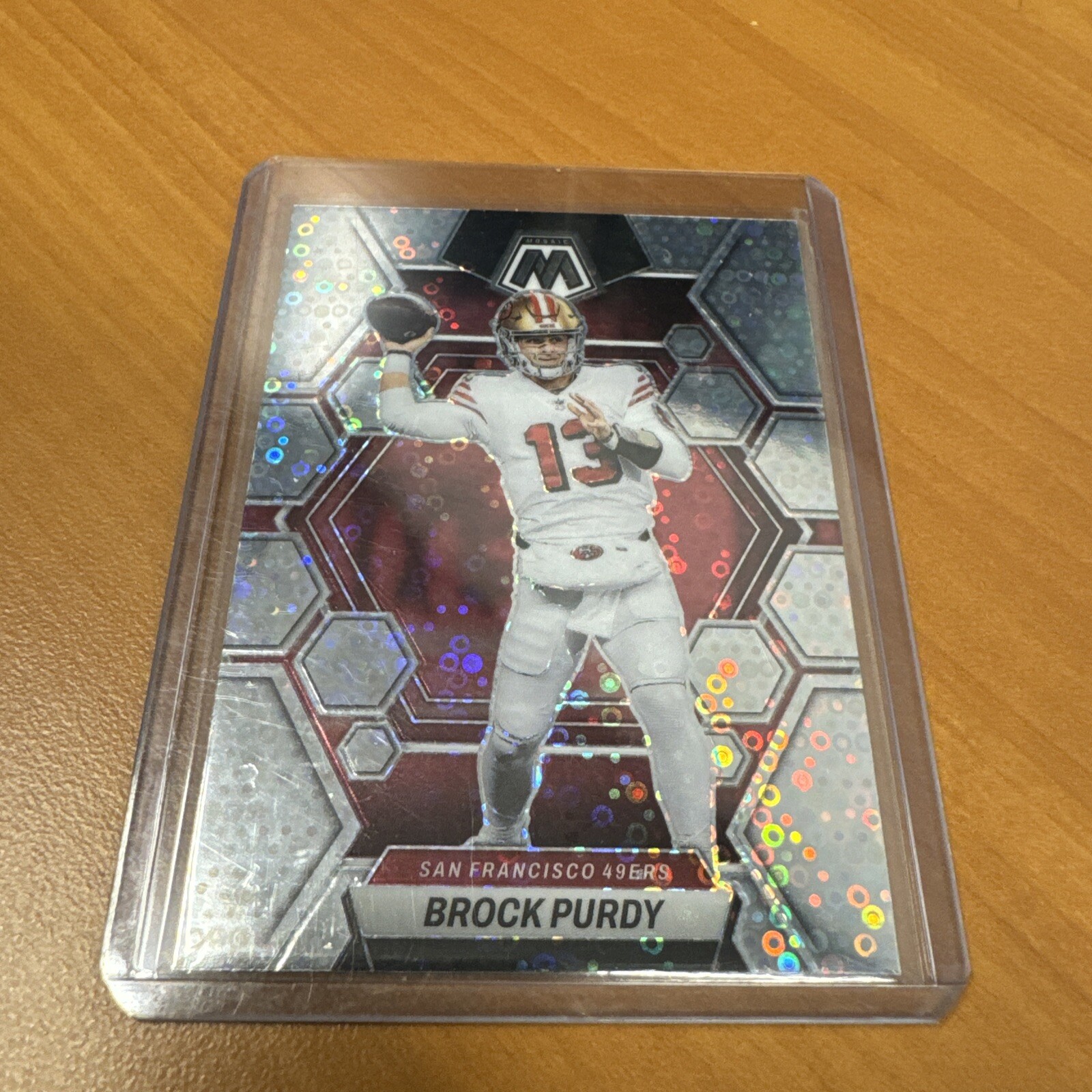 Brock Purdy 2023 Panini Mosaic No Huddle Silver Disco #211 - San Francisco 49ers