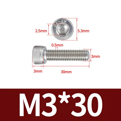 M2 - M12 SOCKET CAP SCREWS A4 STAINLESS STEEL ALLEN KEY BOLTS HEX HEAD DIN 912 - Picture 36 of 155