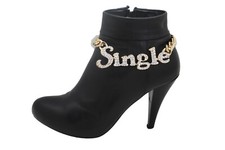 Women Gold Metal Boot Chain Bracelet Anklet Shoe SINGLE Charm Fashion Jewelry