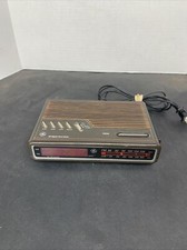 Vintage 1980s GE Digital Alarm Clock Radio Woodgrain Model 7-4612B Tested Works
