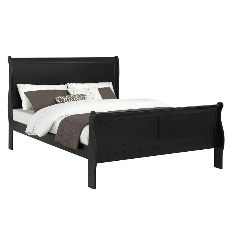 NEW Queen King Twin Full 4PC Modern Black Sleigh Bed Modern Furniture Bed/D/M/N - Image 4 of 4