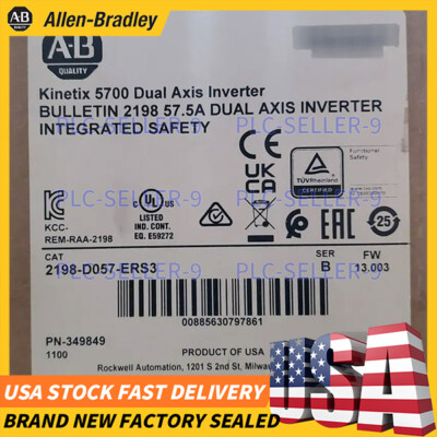 New Sealed 2198-D057-ERS3 Kinetix 5700 Dual Axis Inverter Allen-Bradley