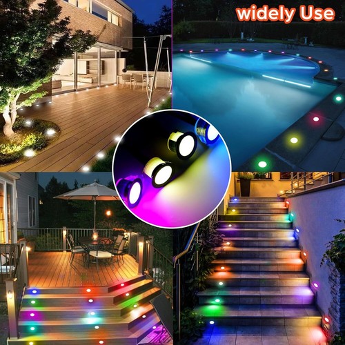 10Pack 1.22" Low Voltage WiFi RGBW+IC Multicolor Dynamic Recessed Deck Lamp 12V - Picture 7 of 12