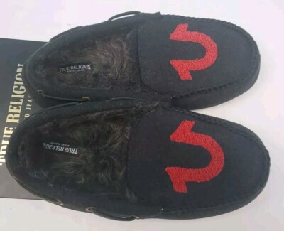 True Religion Moccasins Black Red Men\'s Sandals Slippers Fur Lined Size Men S. True Religion | Shoes | True Religion Moccasins Black Red  main image 2