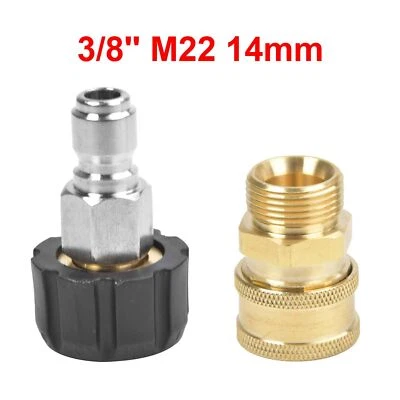 ISWEES M22 14mm + 3/8" Quick Release Connector Hose Adapter Pressure Washer Coupling