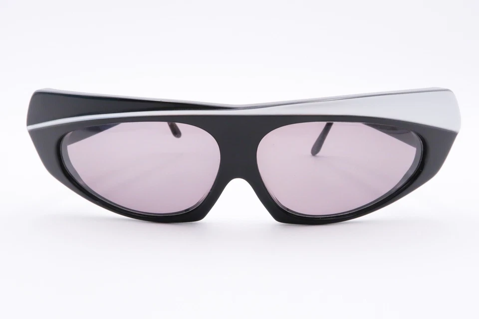 Bonitas gafas de sol de colección ALAIN MIKLI 078 asimétricas años 80 101 negras plateadas C214 Foto 2 de 4