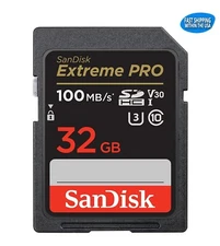Sandisk Extreme Pro SDHC UHS-1 V30 4K Memory Card 32GB 32 GB Digital DSLR Camera