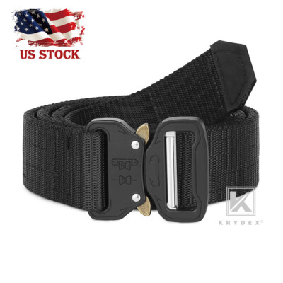 #ad KRYDEX 1.5 in Tactical Belt Rigger Duty Belt Quick Release Double Layers Black $24.95