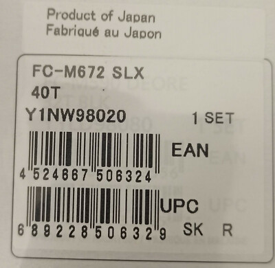 SHIMANO DEORE FC-M510 36T 9 Speed Chainring 104mm BCD Y1DS98200