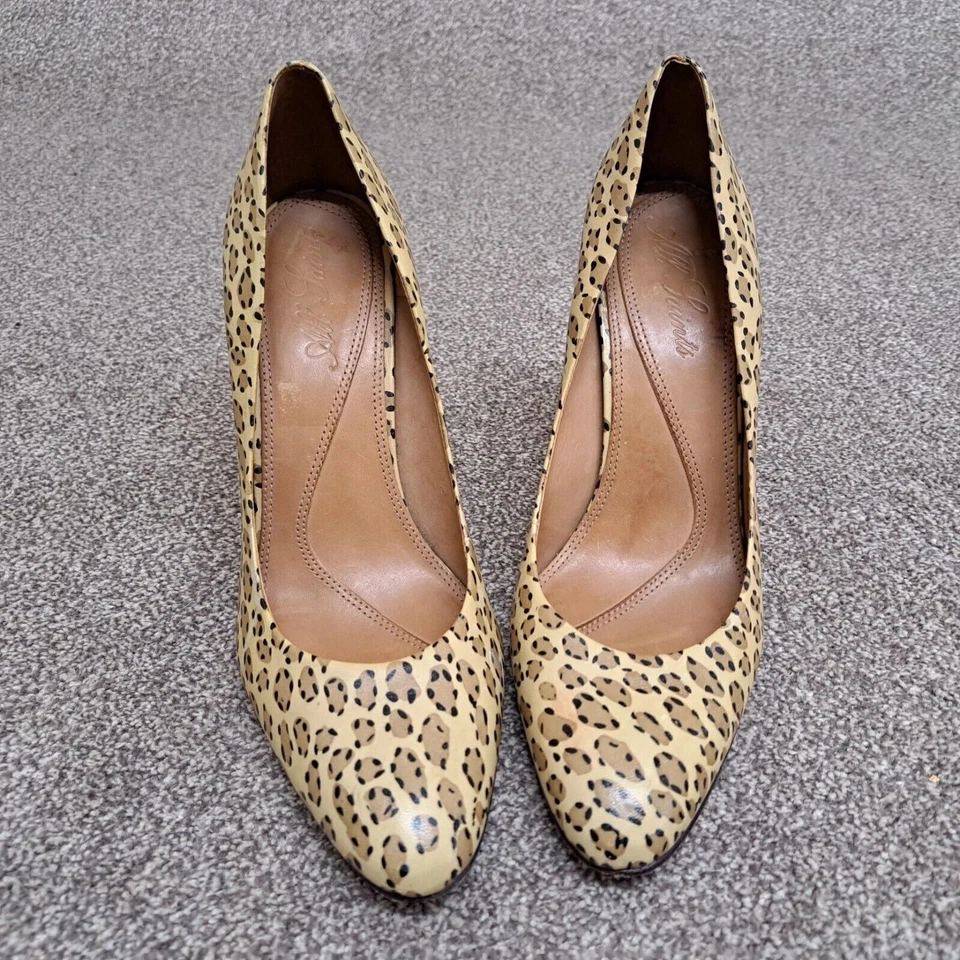 AllSaints Court Shoes Beige Animal Print 39 UK 6 Leather 4" Stiletto Heel - Image 4 of 4