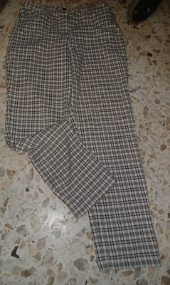 Express Bleus Women's Pants 7/8 Brown Tan Plaid