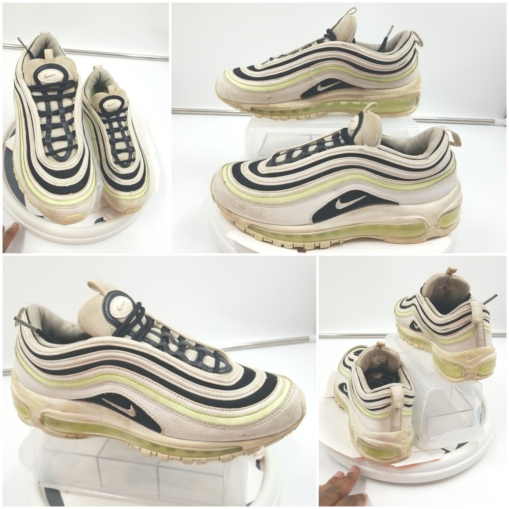 Nike Air Max 97 Womens Running Shoes Size 8.5 White Black Pink Style 921733-106