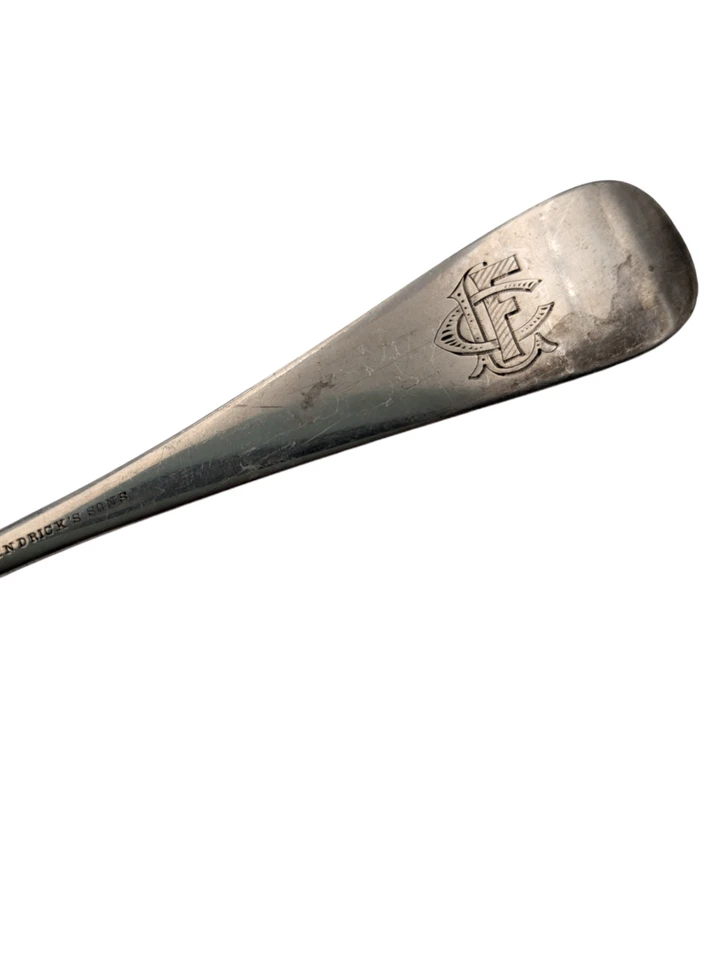 Preserve Spoon No 38 Engraved A.F. Towle & Son Bright Cut Sterling Silver 8 1/4" — 第 4/4 张图片