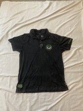 Affliction Distressed Black Polo Live Fast Sz...