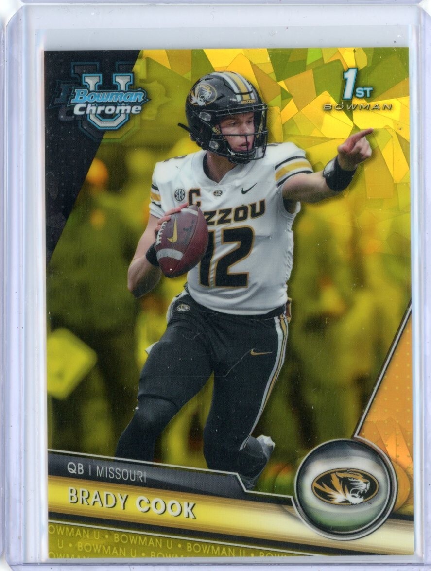 2023 Bowman Chrome U University Sapphire BRADY COOK Yellow Refractor RC 13/75