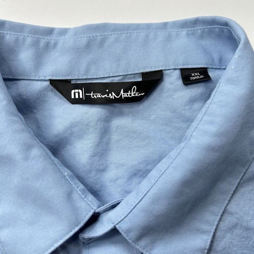 Travis Mathew Shirt Men’s XXL Button Up Casual Poplin Pocket Shortsleeve Stretch - Picture 3 of 7
