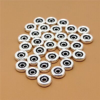 4 Sterlingsilber Donut Perlen 925 Ring Abstandhalter für Armband 7mm