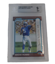 1999 Brock Huard Bowman Chrome Rookie Football Card #172 BGS 9 Mint. rookie card picture