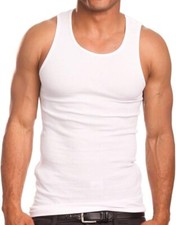 6-12 Packs Men's Cotton Ribbed Tank Top A-Shirt Wife Beater Undershirts Lot