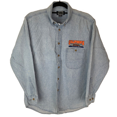 Three Rivers Blue Denim Farming Branded Collared Shirt Size Men's Small S