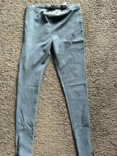 H M Leggings zip ankle Small Blue Solid waist