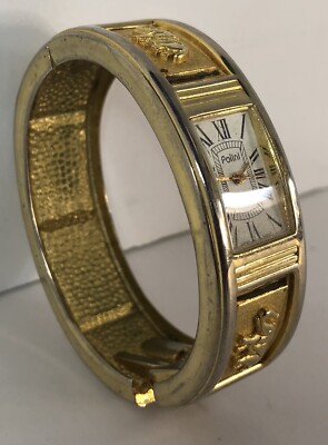 VTG Polini Quartz Watch, Japan MOVT. Gold Elephannt Band Design P391 Not Tested