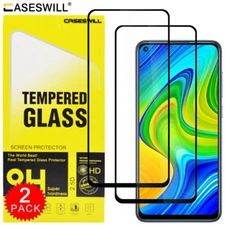 For Xiaomi Redmi Note 9 Caseswill Full Coverage Tempered Glass Screen Protector