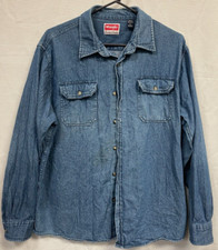 Wrangler - Men's Button-Down Denim Shirt - Men's Size Large