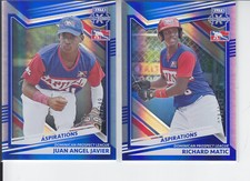 2 - 2022 Elite Extra Blue Aspirations /349 Juan Angel Javier + Richard Matic