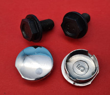 2 Kurbelschrauben M8 für 4 Kant Tretlager + 2 Abdeckkappen Staubkappen chrom NEU