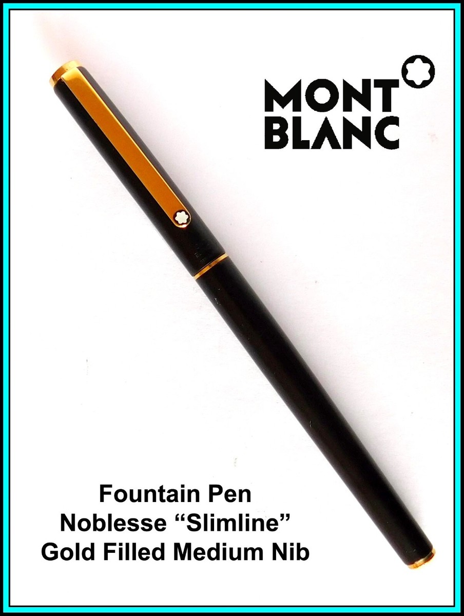 MONTBLANC NOBLESSE Slimline Matte Black Fountain Pen - Gold Plated