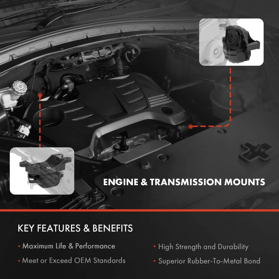 3x Montaje de motor y transmisión para Infiniti Q50 2016-2019 Q60 2017-2018 Foto 3 de 4