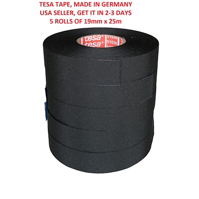 5 x TESA 51036 Adhesive Cloth Fabric Exterior Harness Tape High Temp 19mm x 25m