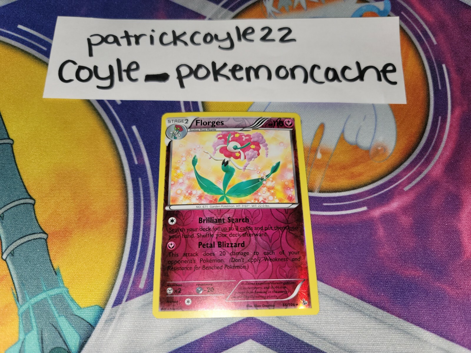 Florges Reverse Holo Rare XY Flashfire 66/106 NM front/VLP back